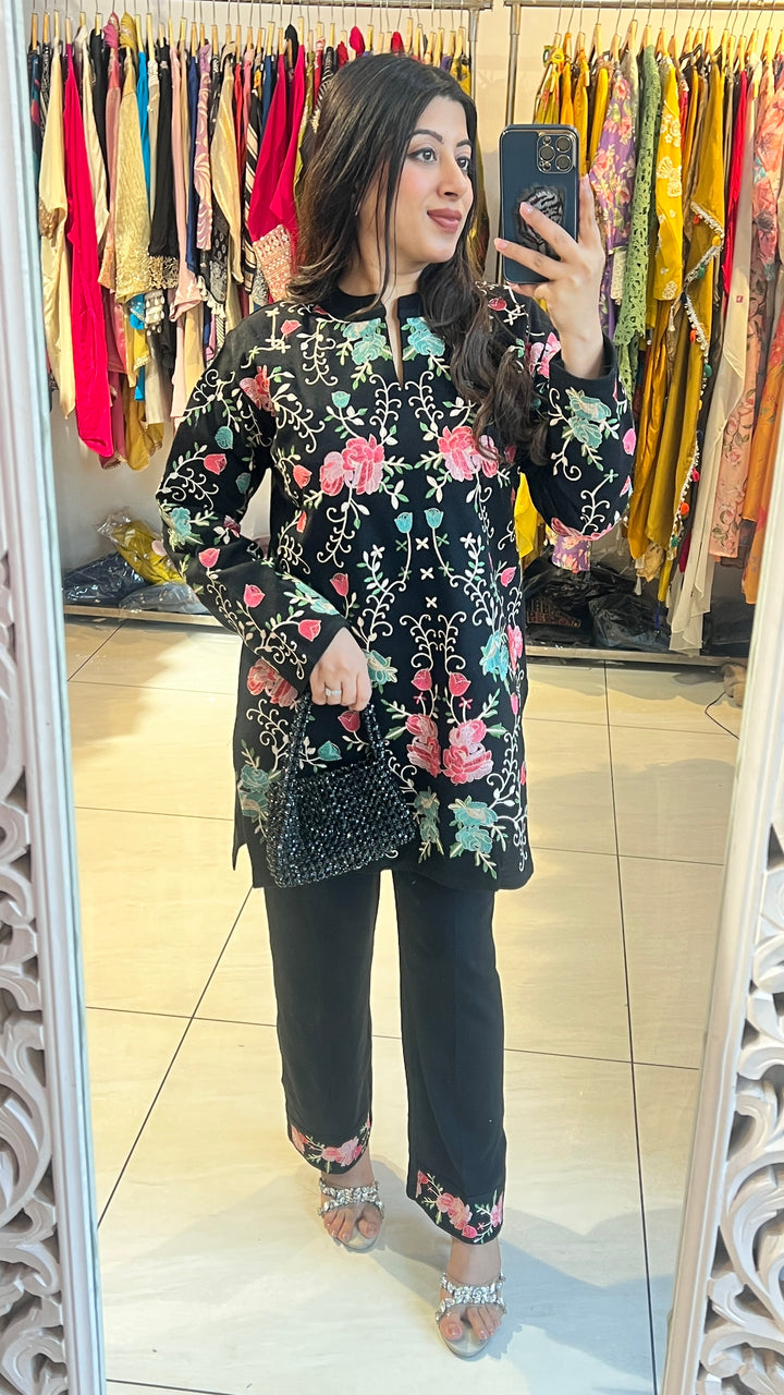 "ADIL"-FLORAL EMBROIDERY CO-ORD