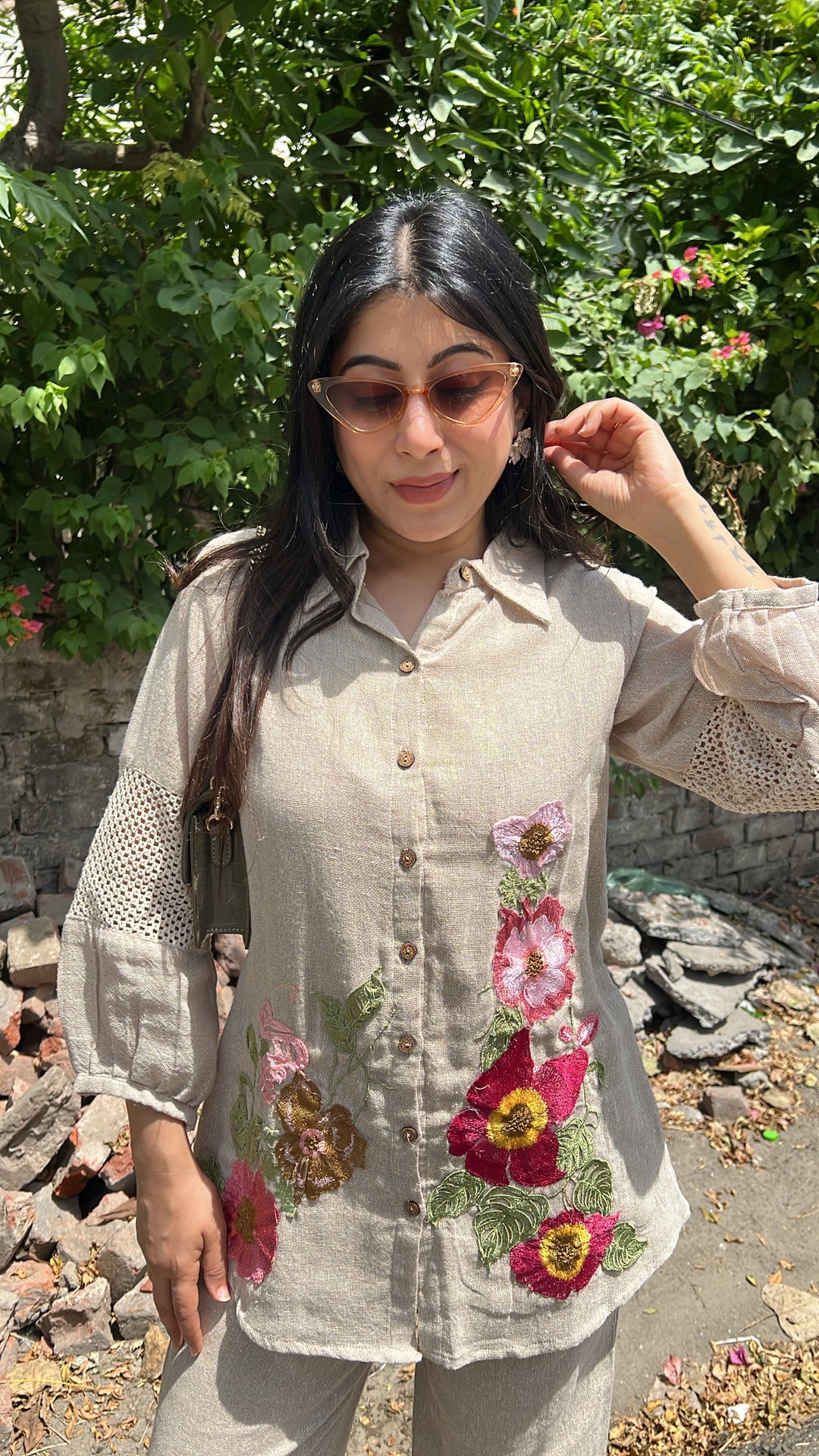 "lily"-floral two piece co-ord
