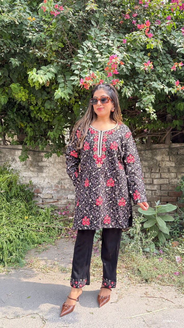 "ADIL"-FLORAL EMBROIDERY CO-ORD