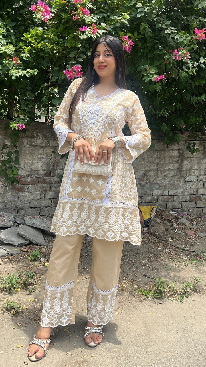 "kasani"-lucknowi kurta set