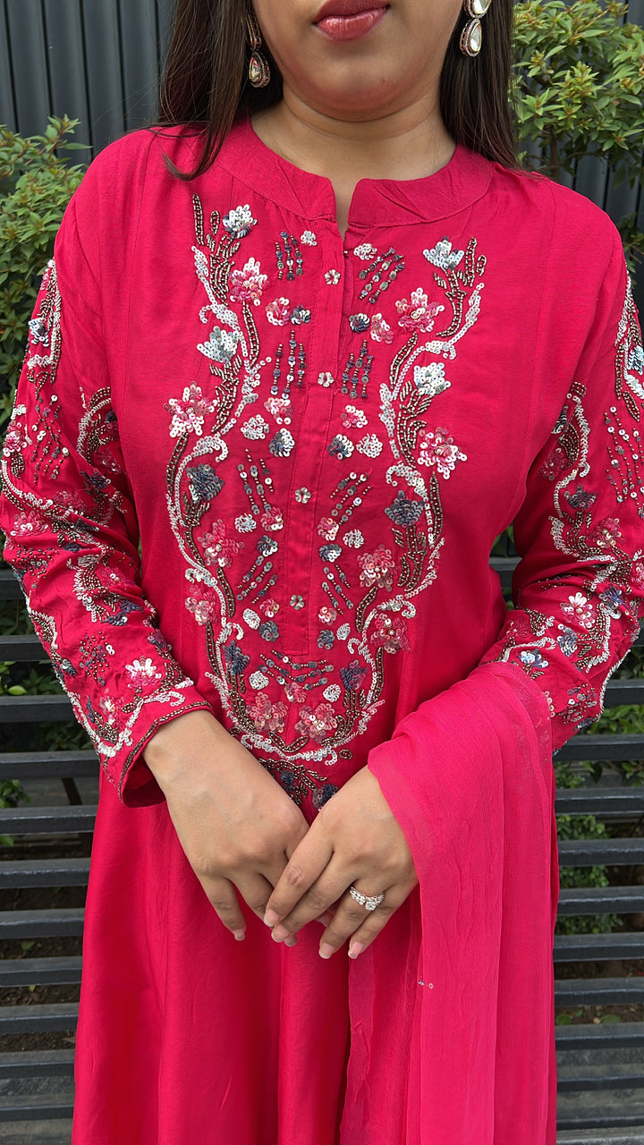 "ROSHNI"-ANARKALI THREE PIECE SUIT SET