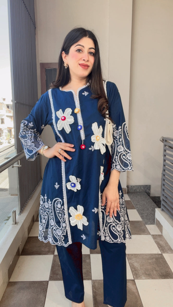 "DIVA"-FLORAL EMBROIDERY  CO-ORD