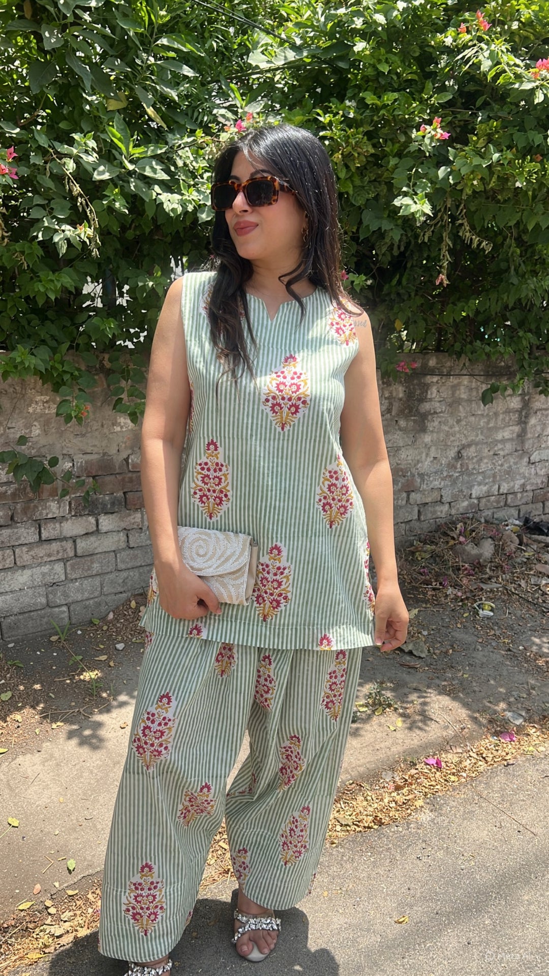 "teana"-sleevless farshi co-ord