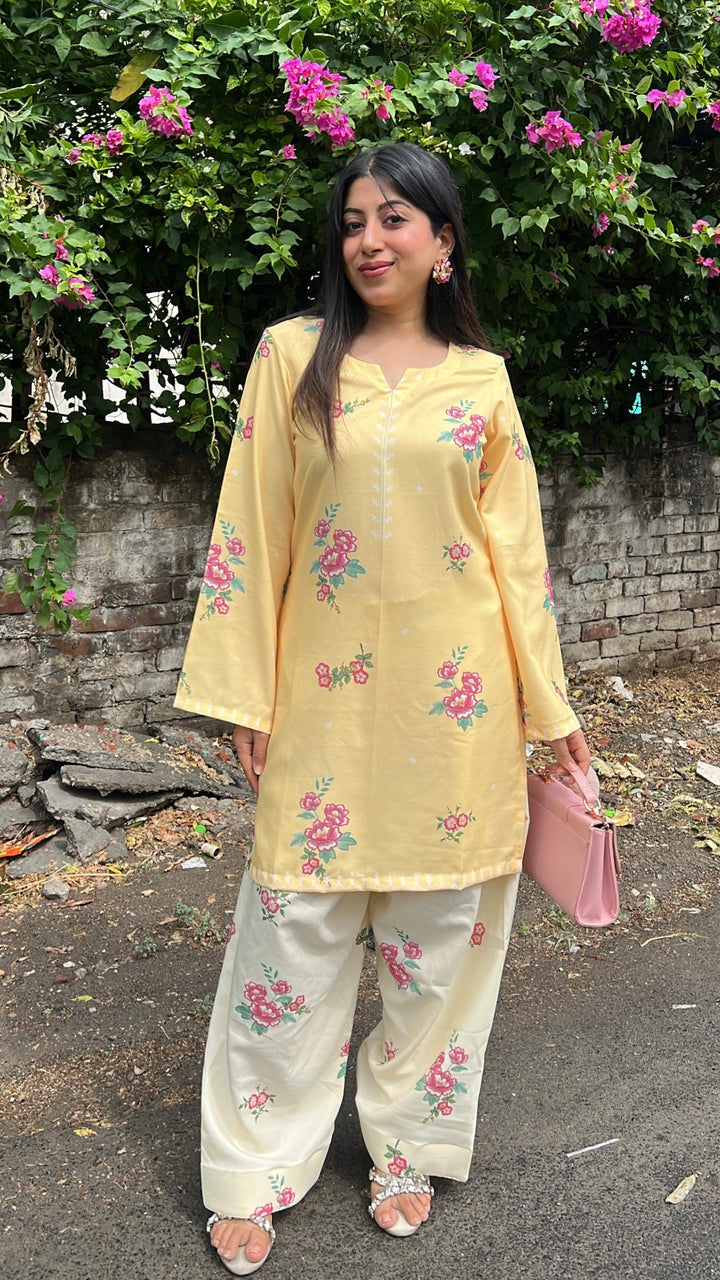 "SAFA"-PRINTED FARSHI FLORAL CO-ORD