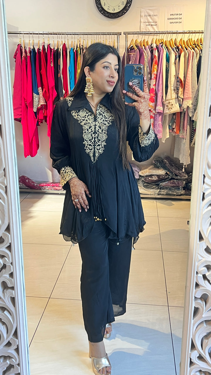 "NISHA"-BLACK FESTIVE CO-ORD SET