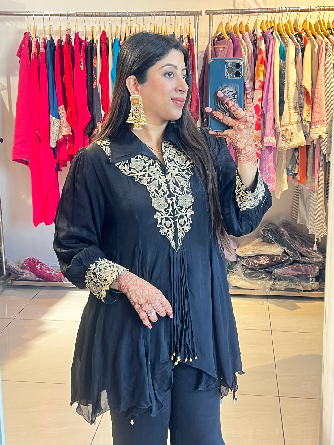 "NISHA"-BLACK FESTIVE CO-ORD SET