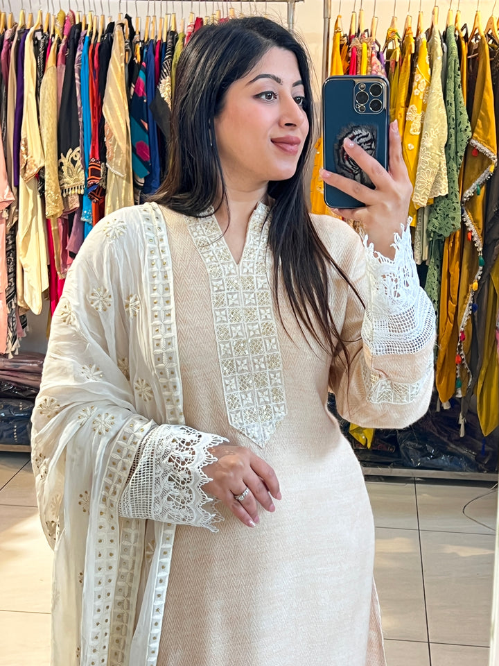 "MEHAK"-WOOLEN 3PC SUIT SET