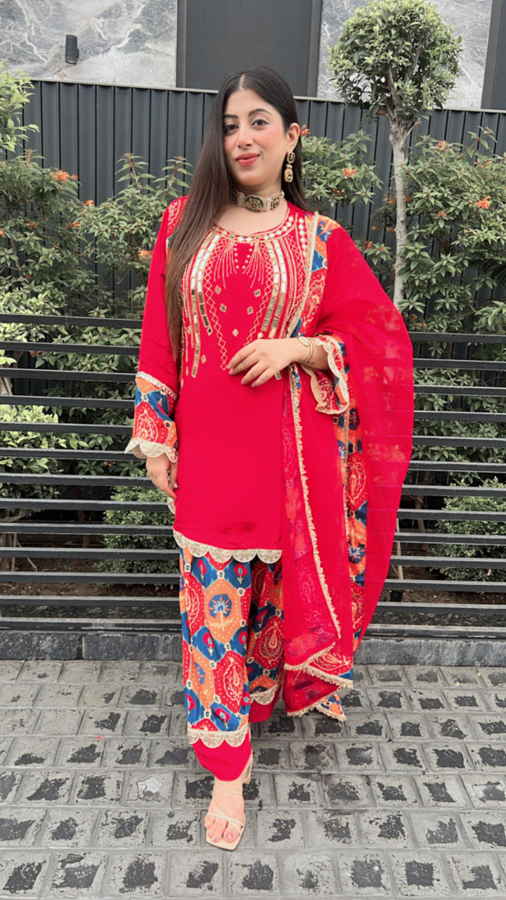 Farshi Salwar Handwork Festive Suit