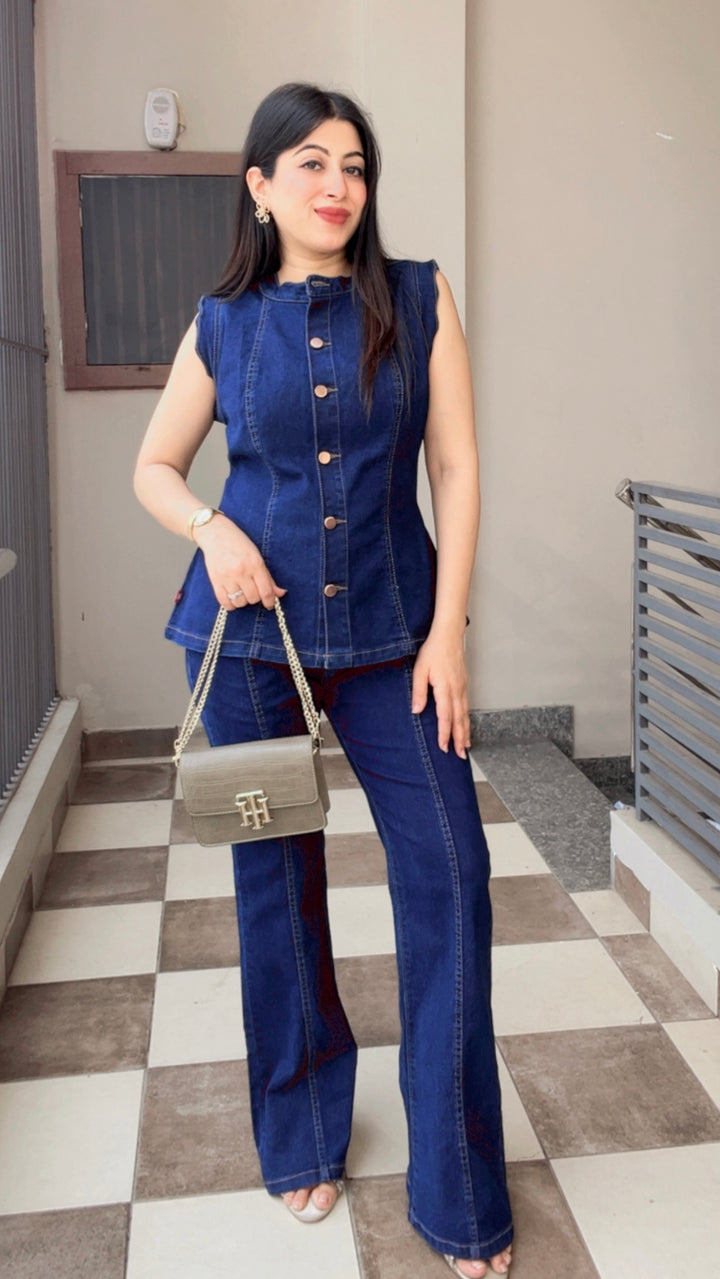 "ZYNA"-DENIM TWO PIECE SET