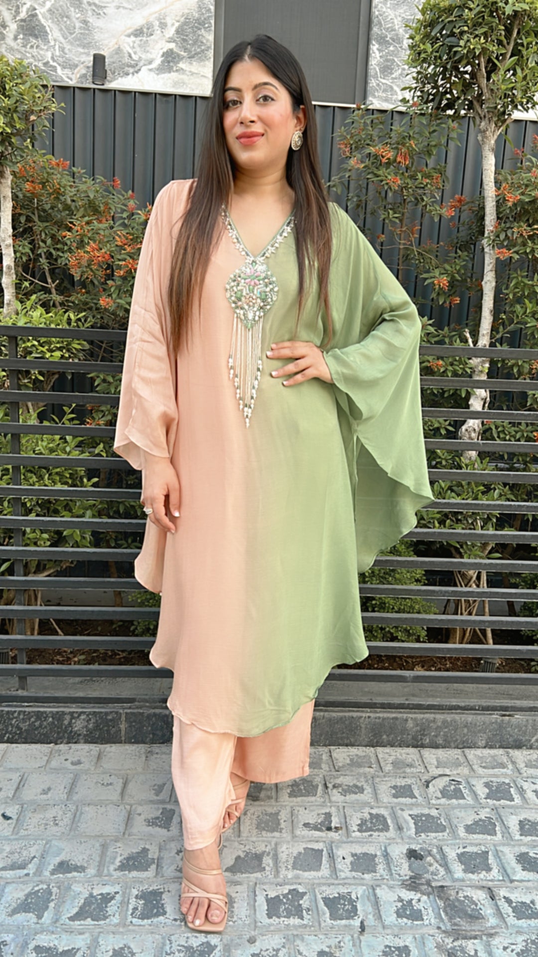 Ombre Indo Western Embellished Set