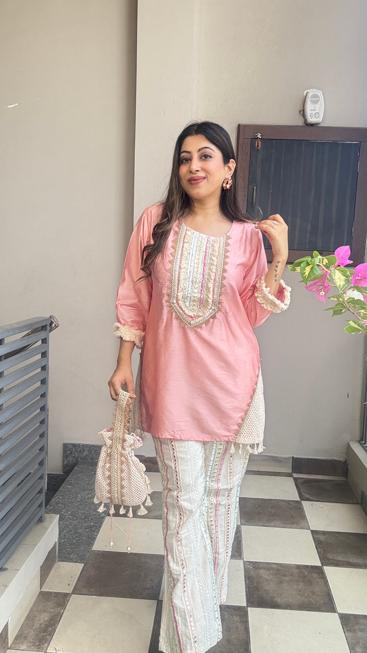 "zainab"-festive set with potli bag