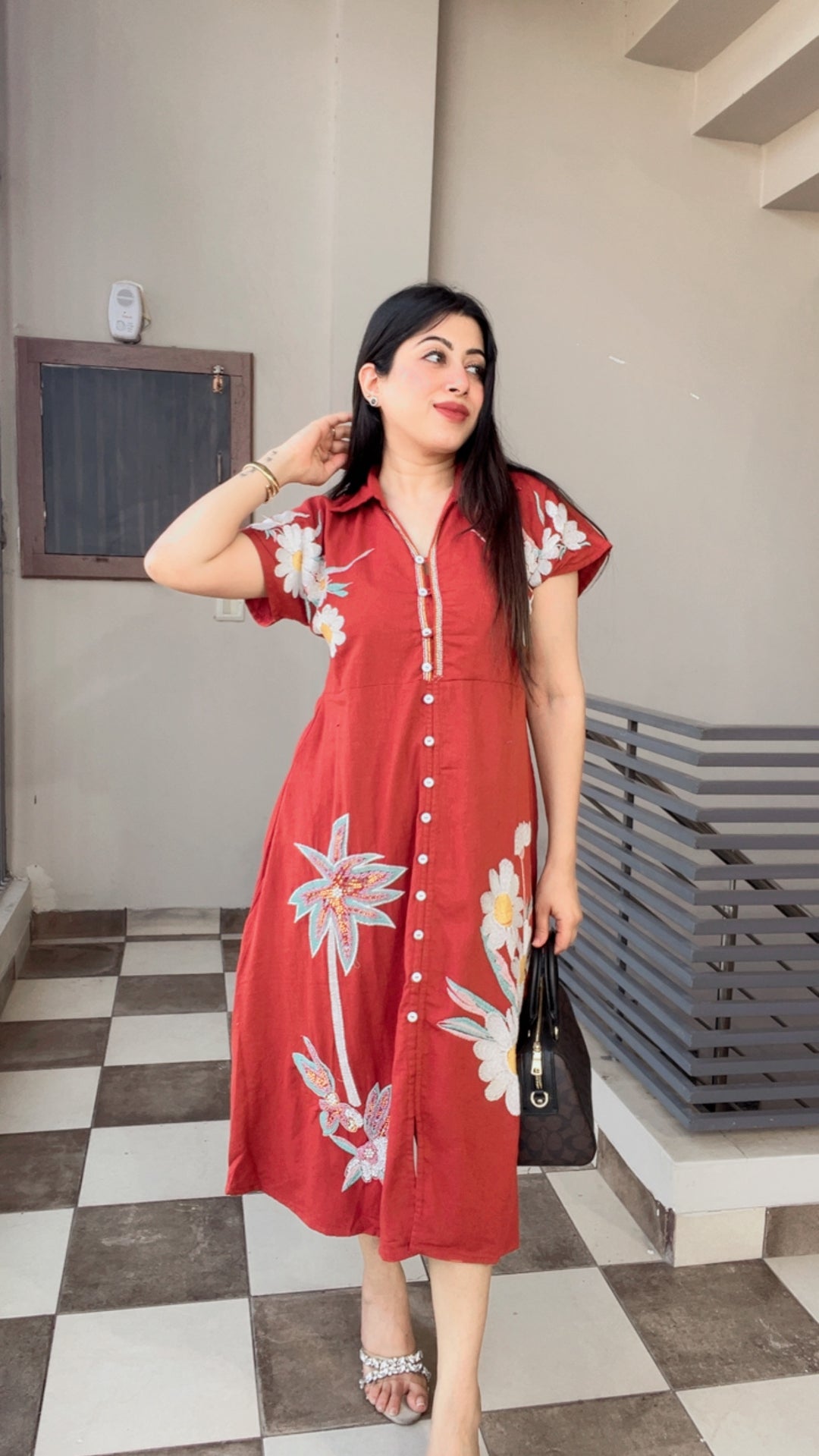"DAIZY"-FLORAL EMBROIDERY SUMMER DRESS