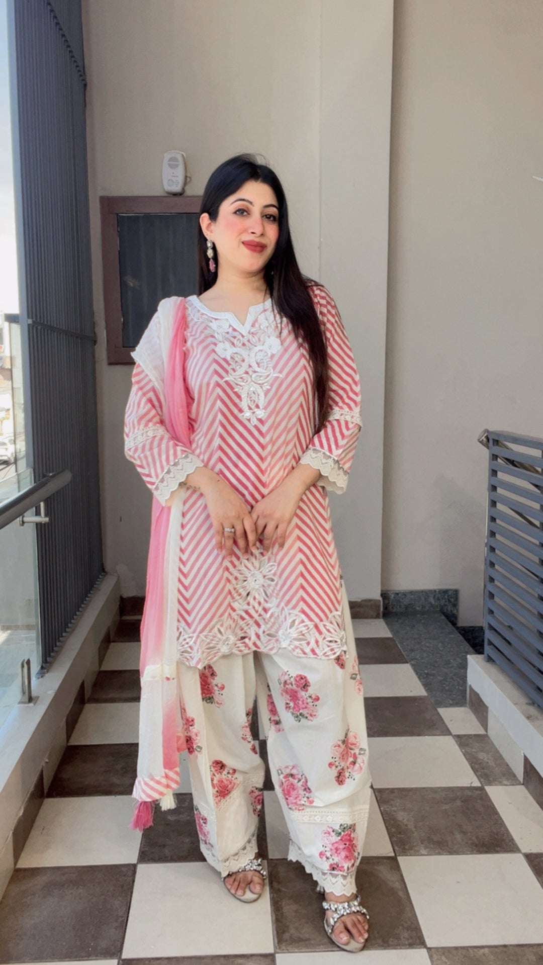 "BANI"-PINK FARSHI SALWAR SUIT