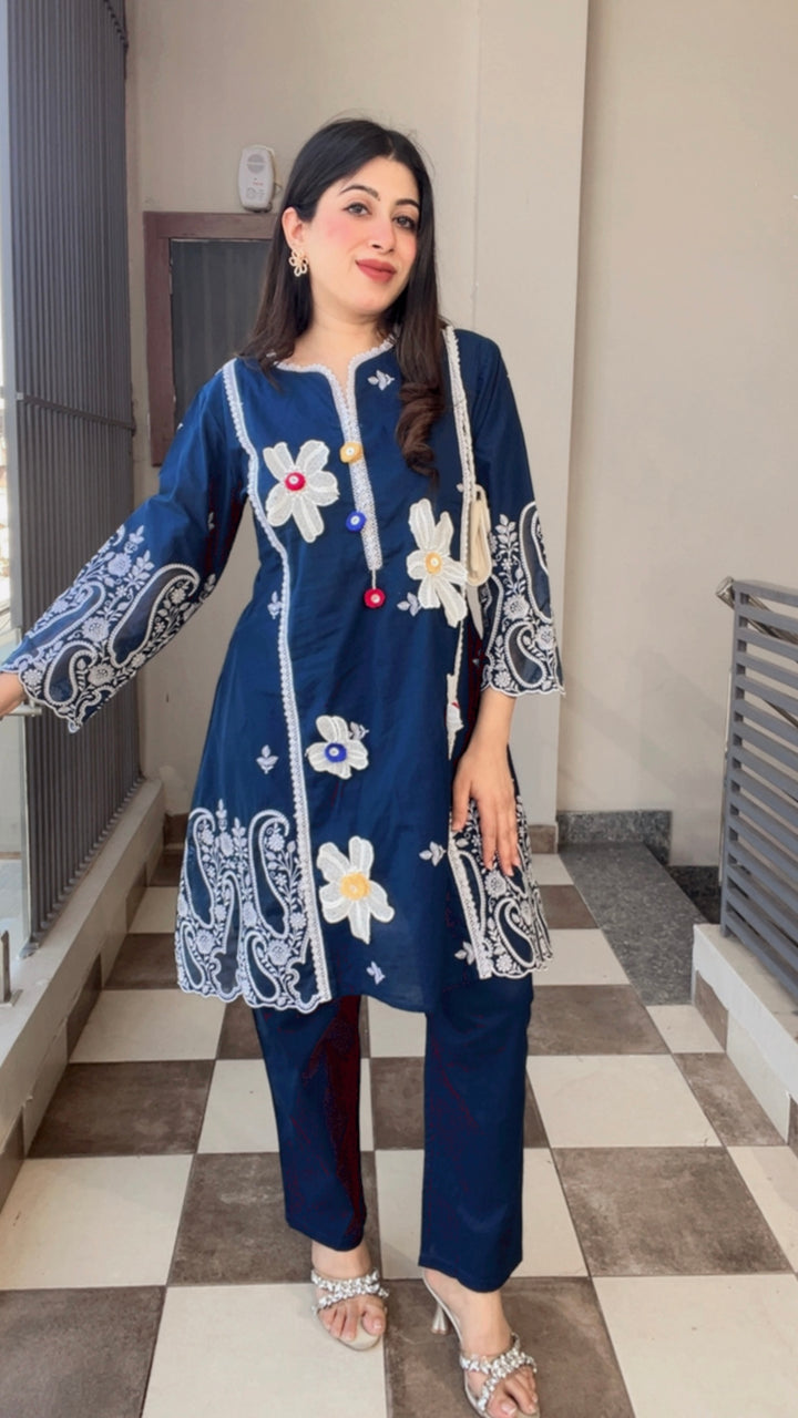 "DIVA"-FLORAL EMBROIDERY  CO-ORD