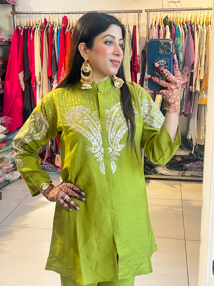 NORA-GREEN FESTIVE TWO PIECE CO-ORD