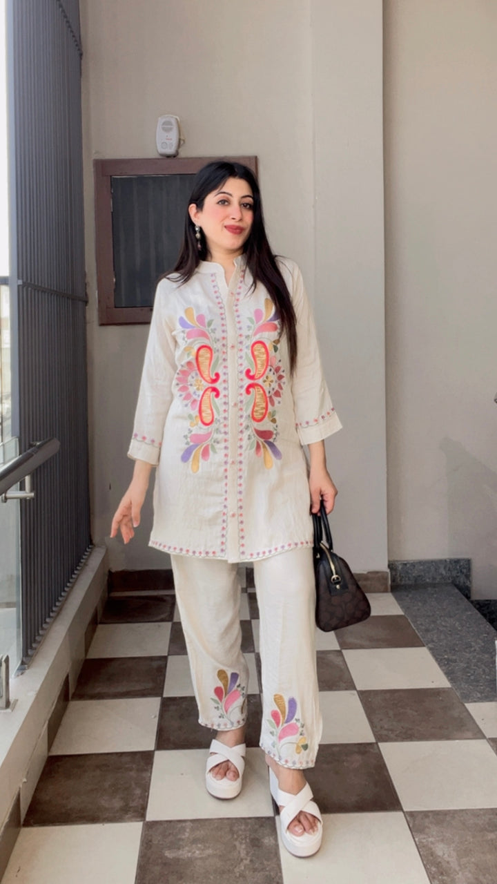 "ALYA"-FLORAL EMBROIDERY CO-ORD