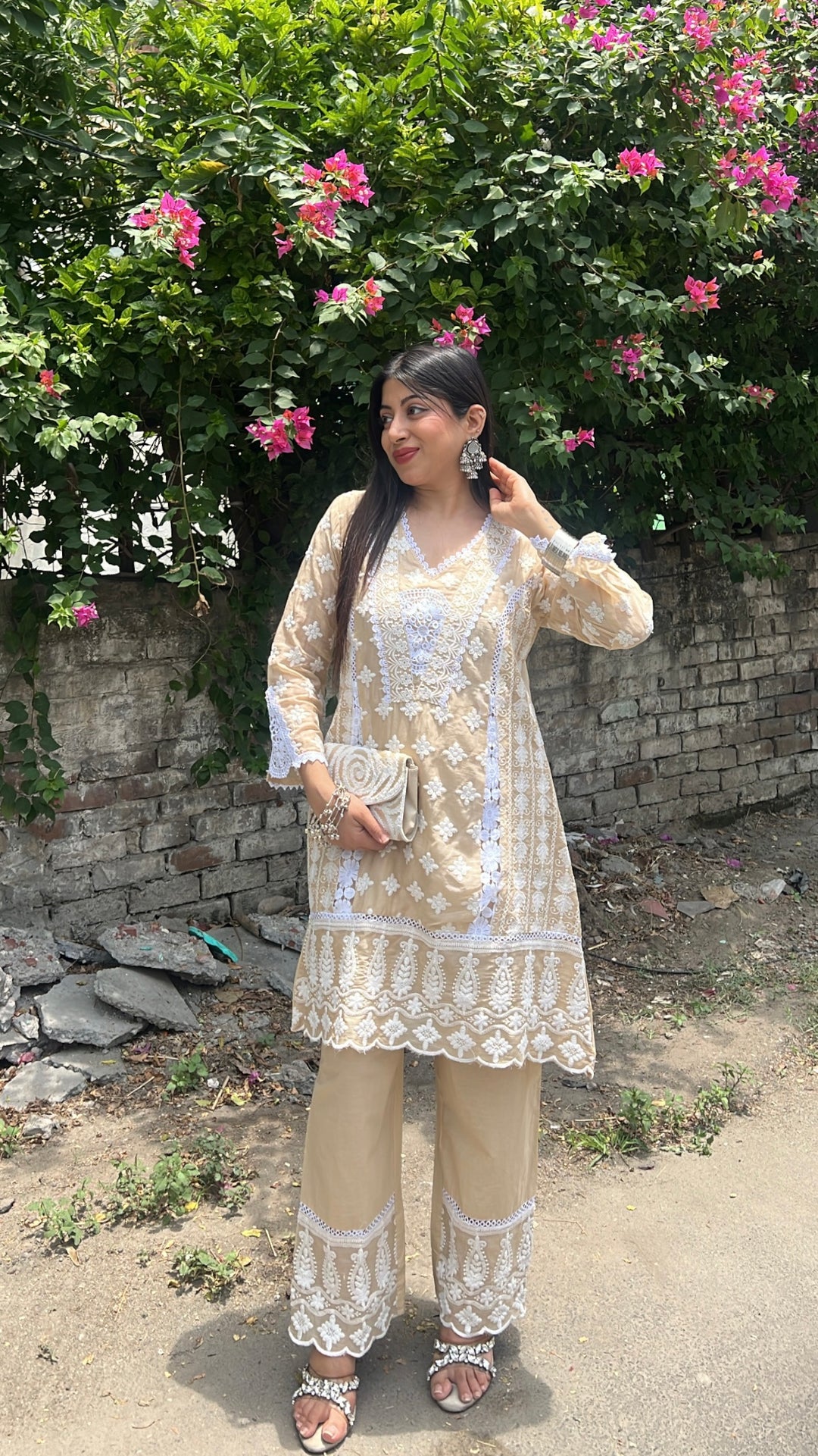 "kasani"-lucknowi kurta set