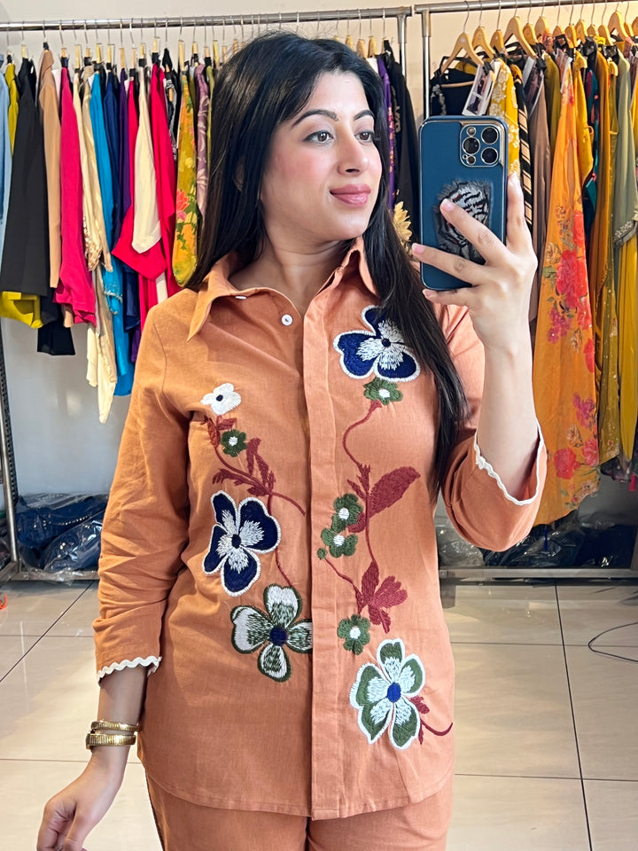 "SAFA"-FLORAL EMBROIDERY CO-ORD