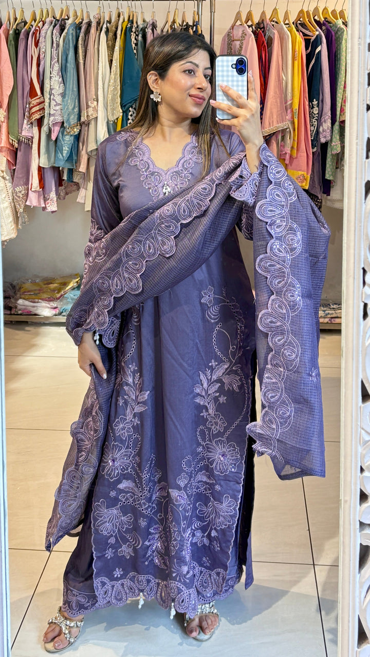 "FALAK"-PAKISTANI THREE PIECE SUIT SET