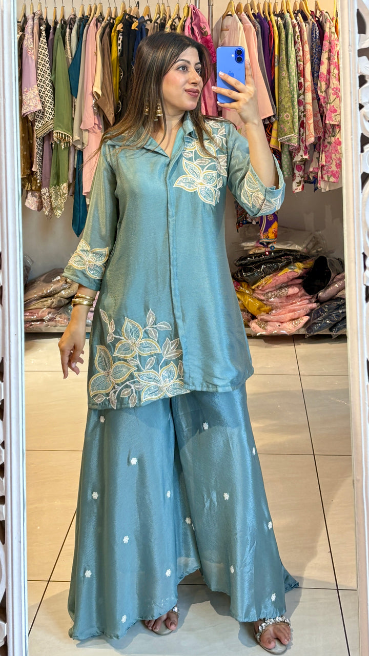"meher"-festive embroidery two piece set