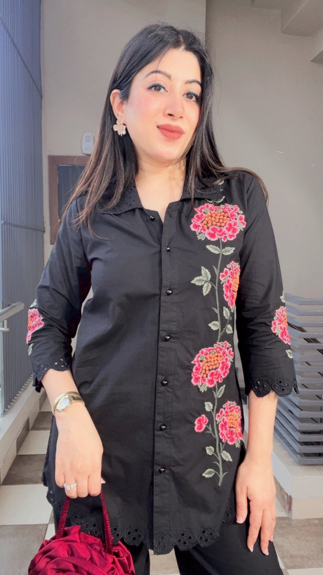 "SIERRA"-BLACK EMBROIDERY CO-ORD