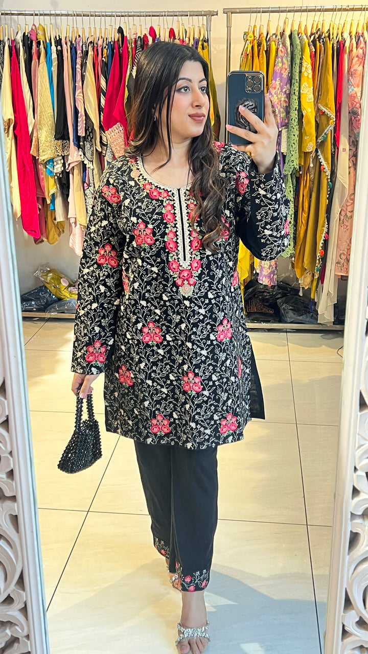 "ADIL"-FLORAL EMBROIDERY CO-ORD