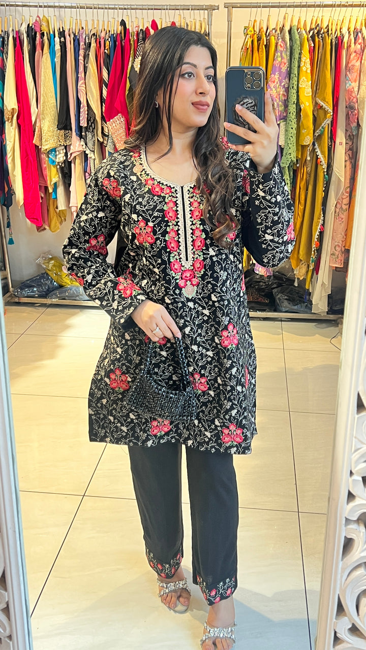 "ADIL"-FLORAL EMBROIDERY CO-ORD