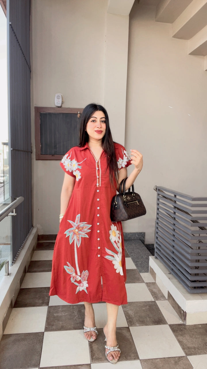 "DAIZY"-FLORAL EMBROIDERY SUMMER DRESS