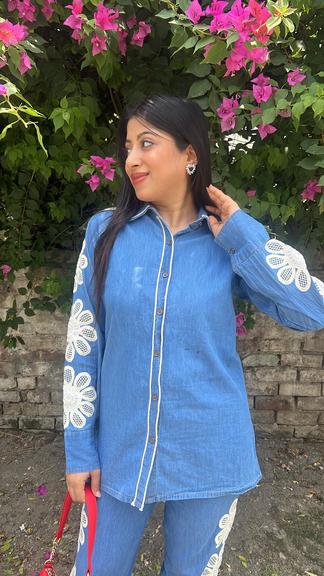 "roche"-crochet denim co-ord