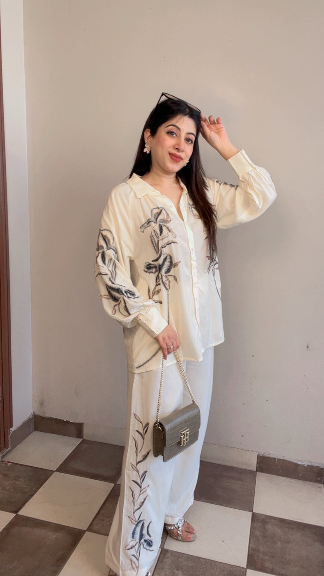 "AAFIYA"-SUMMER CO-ORD WITH HANDWORK DETAILING