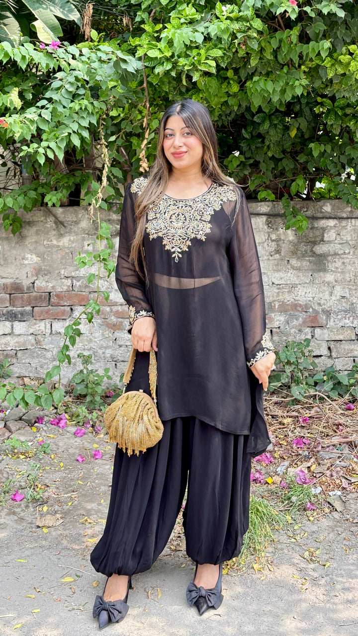 "Faiza"-ballon pants festive embellished  set