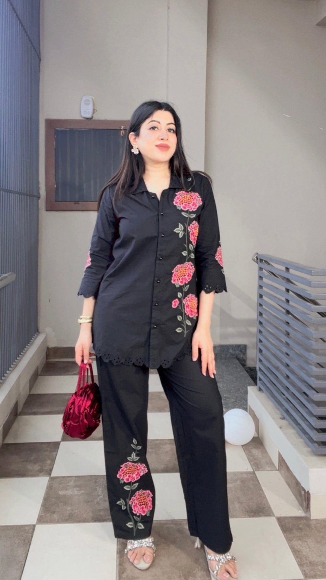 "SIERRA"-BLACK EMBROIDERY CO-ORD