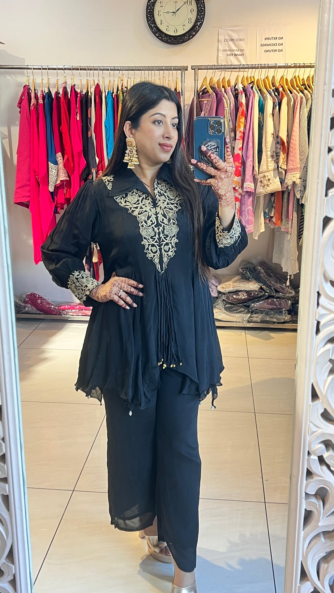 "NISHA"-BLACK FESTIVE CO-ORD SET