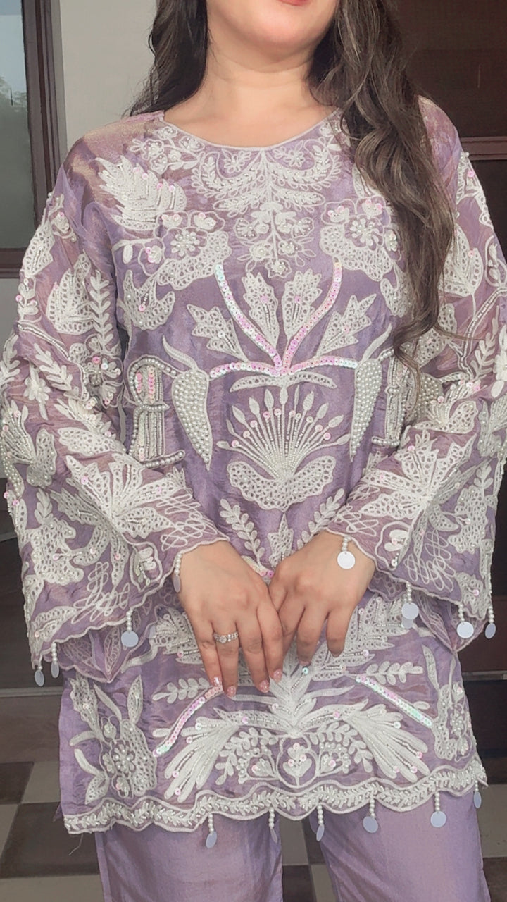 "ZOYA"-FESTIVE EMBELLISHED TWO PIECE SET