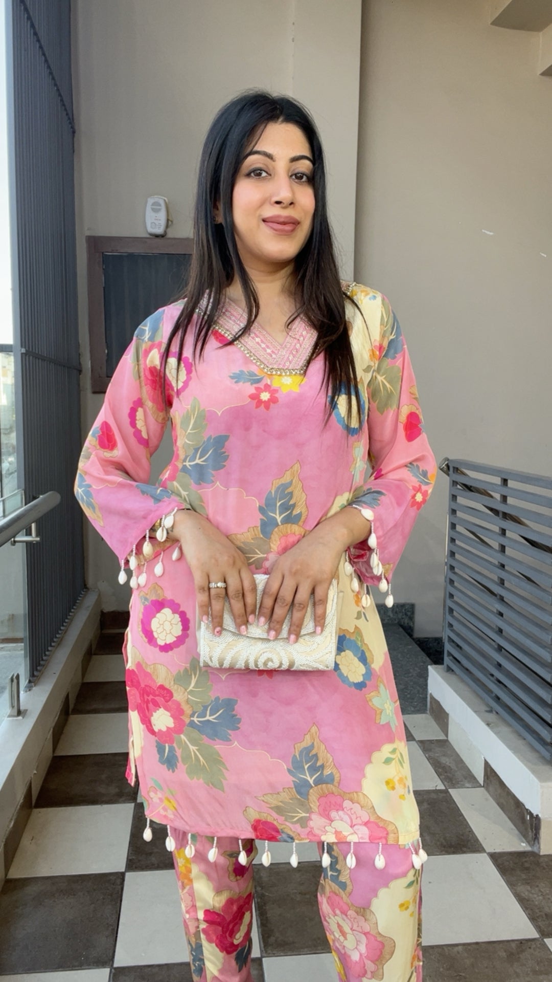 "TANIKA"-PRINTED SUMMER CO-ORD WITH SHELL DETAILING