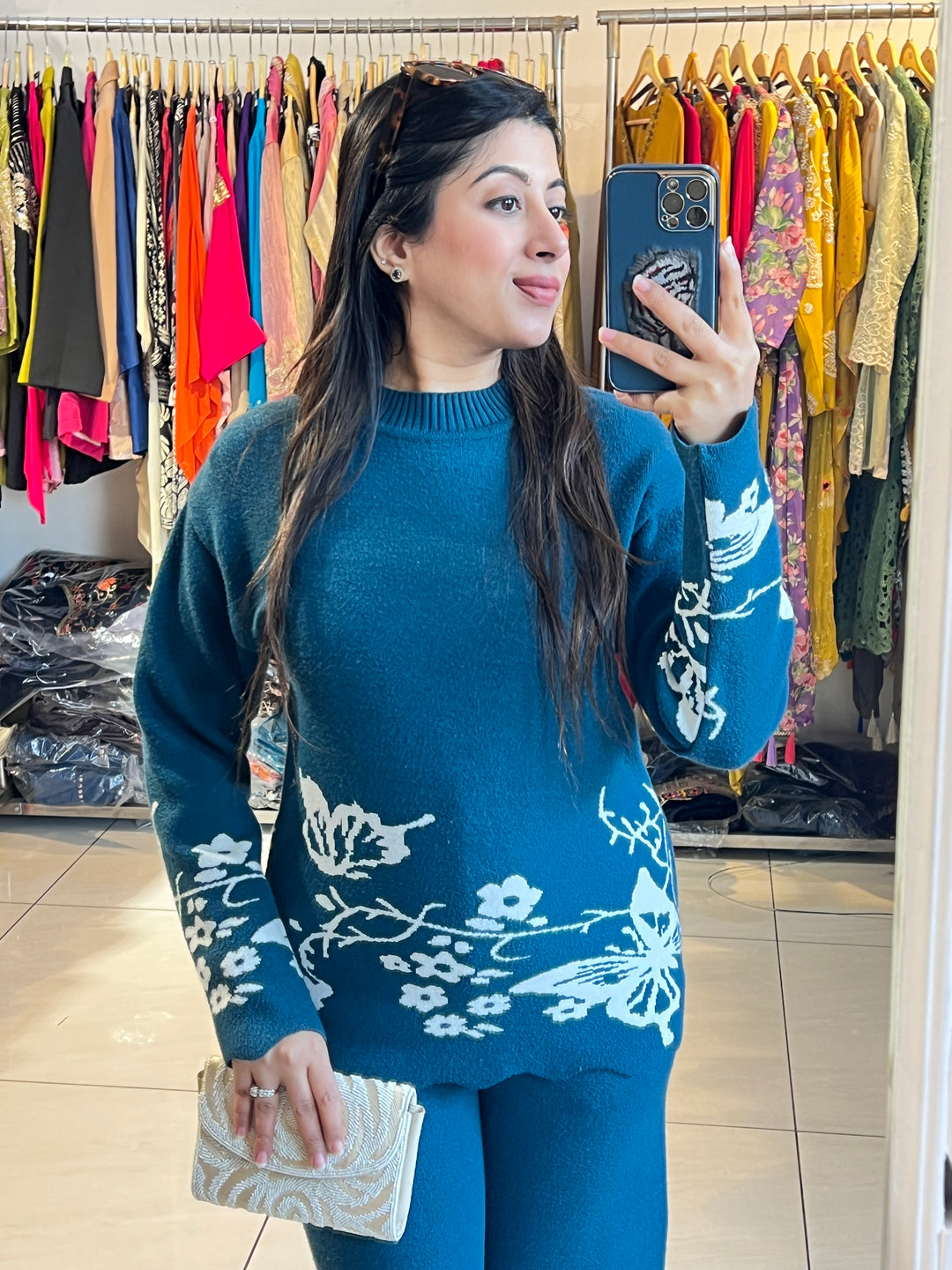 "HOOR"-BUTTERFLY KNITTED WOOLEN CO-ORD