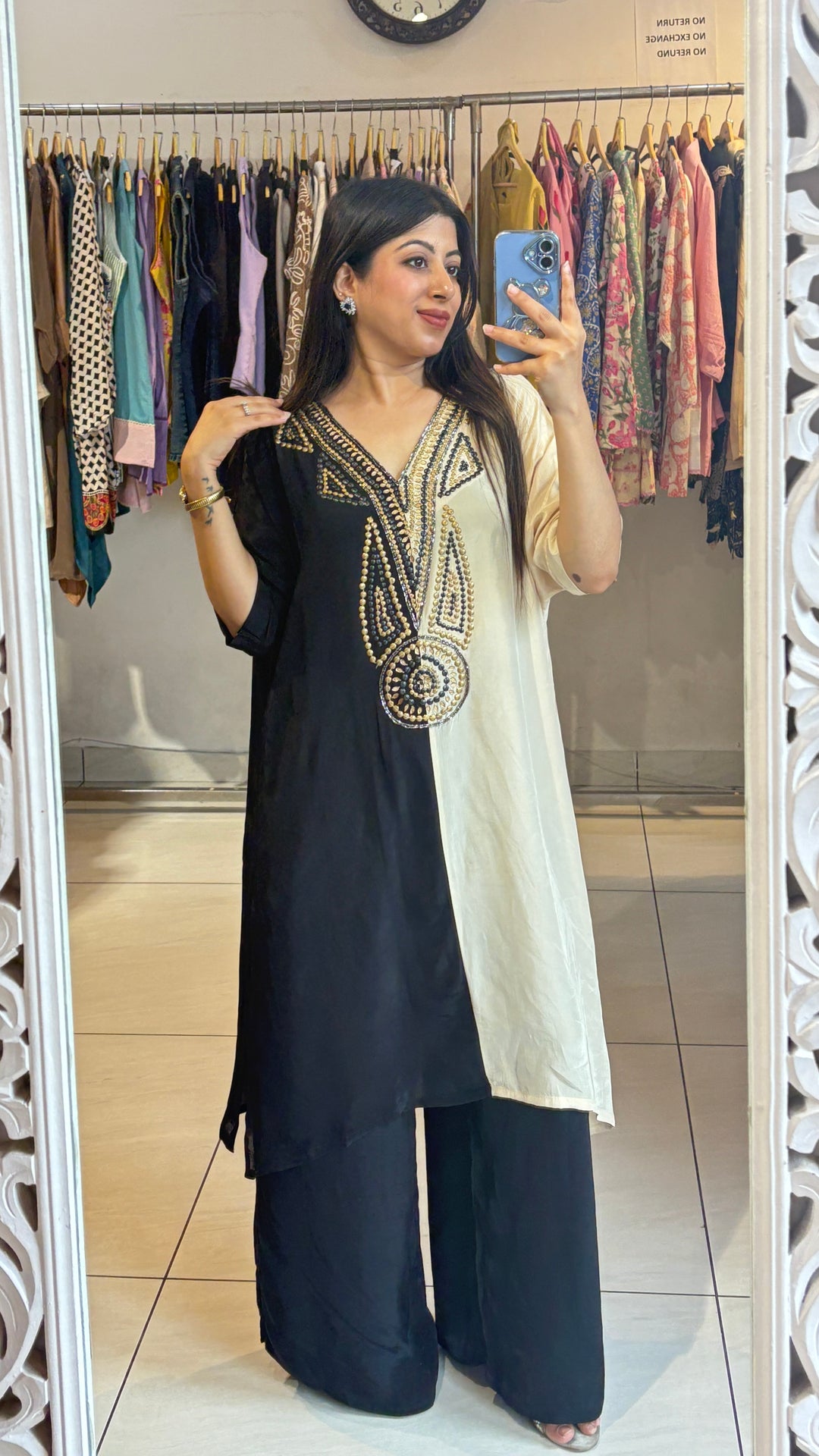 "saaz"-EMBELLISHED TWO PIECE SET
