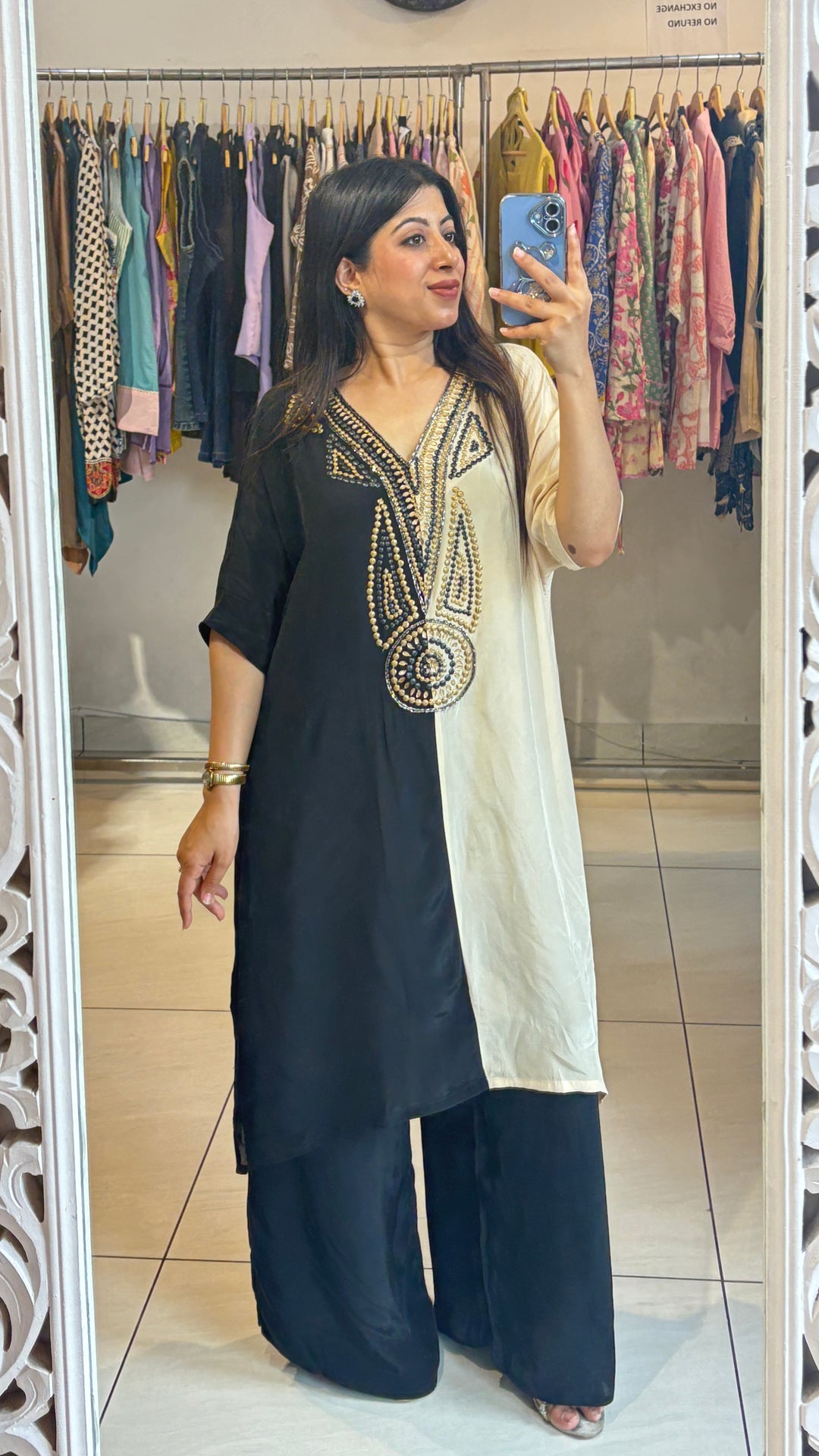 "saaz"-EMBELLISHED TWO PIECE SET
