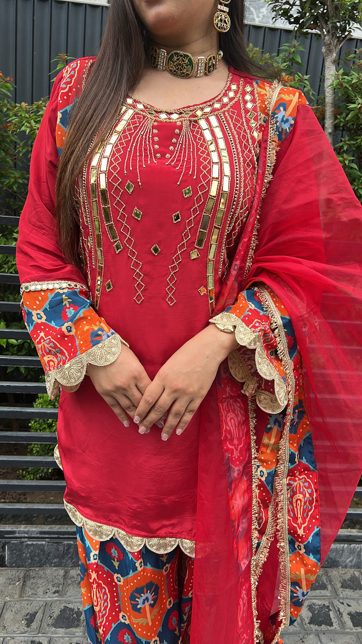 Farshi Salwar Handwork Festive Suit