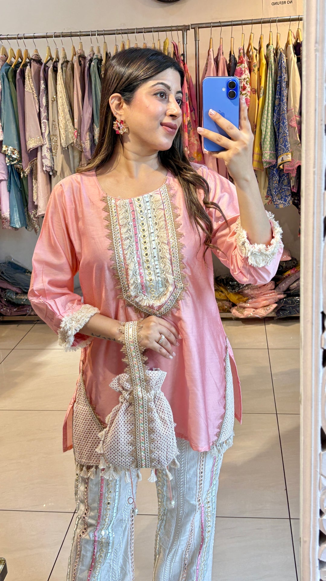 "zainab"-festive set with potli bag