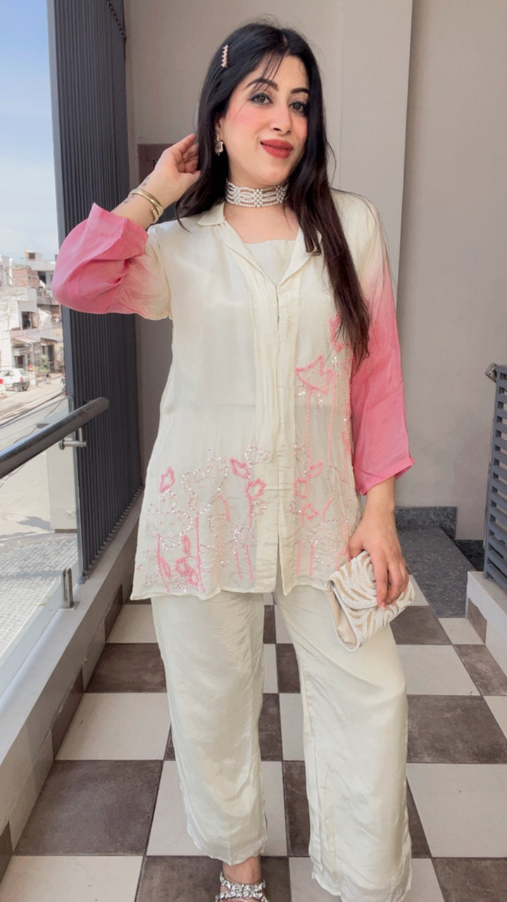 "SMITA"-CREPE HANDWORK CO-ORD WITH INNER