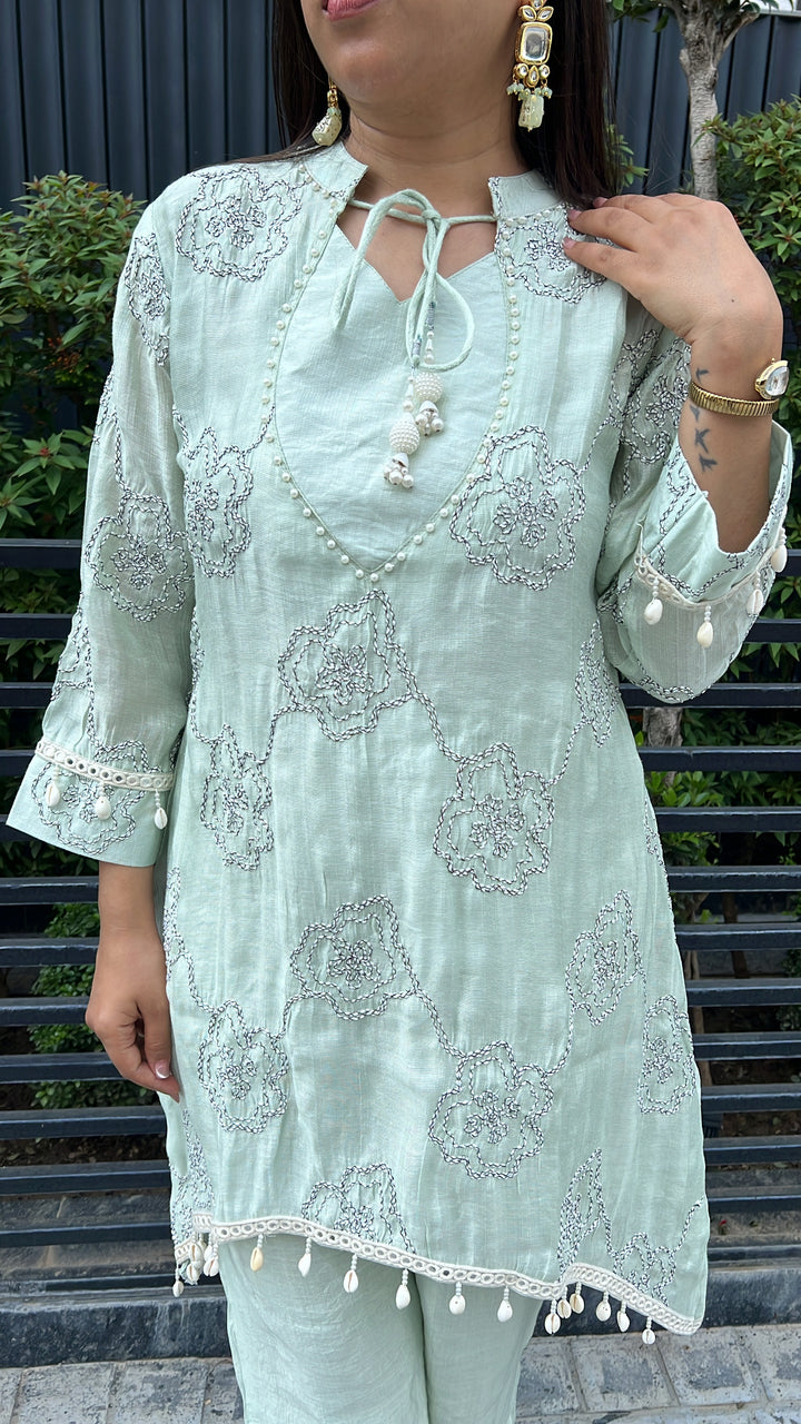 MIHANI-SEA GREEN TWO PIECE SET