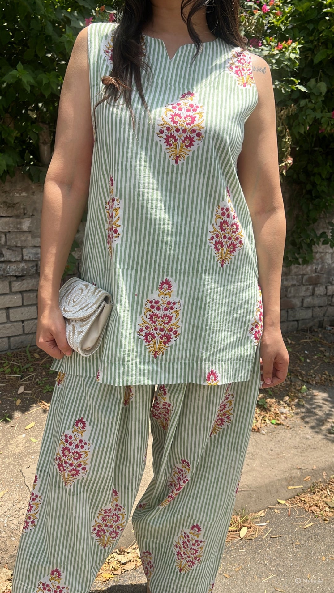 "teana"-sleevless farshi co-ord