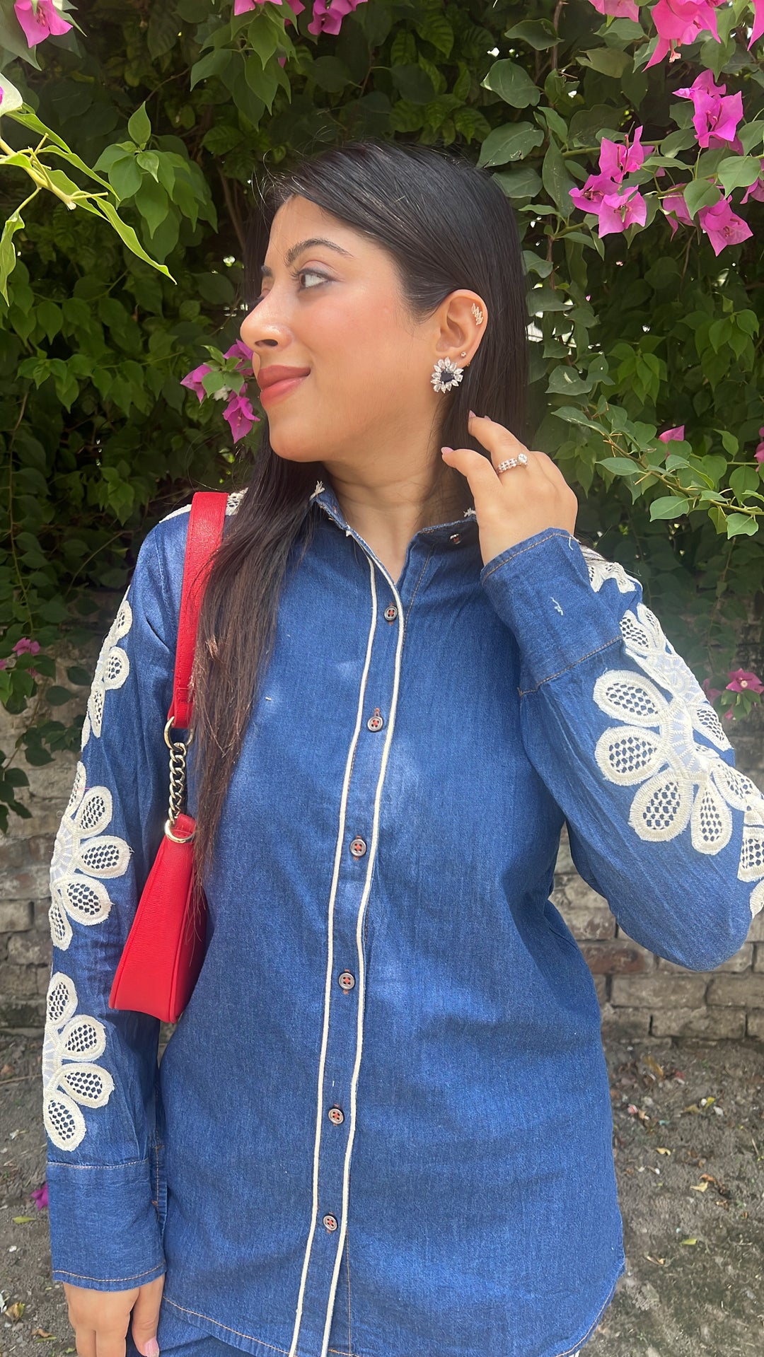 "roche"-crochet denim co-ord
