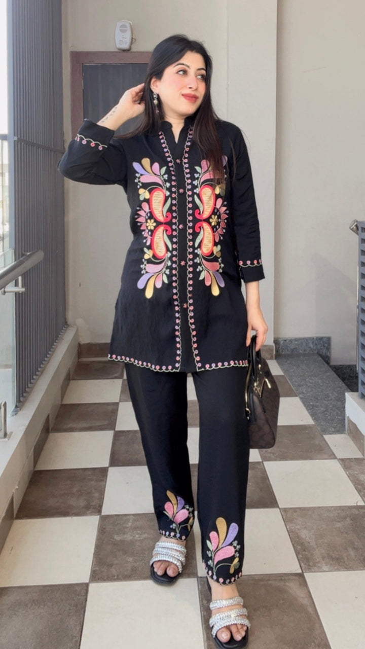 "ALYA"-FLORAL EMBROIDERY CO-ORD