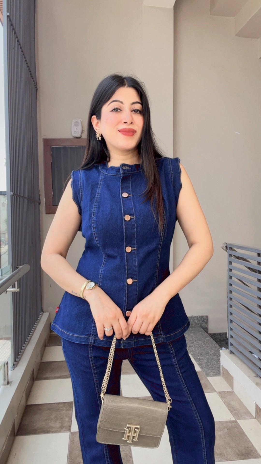 "ZYNA"-DENIM TWO PIECE SET