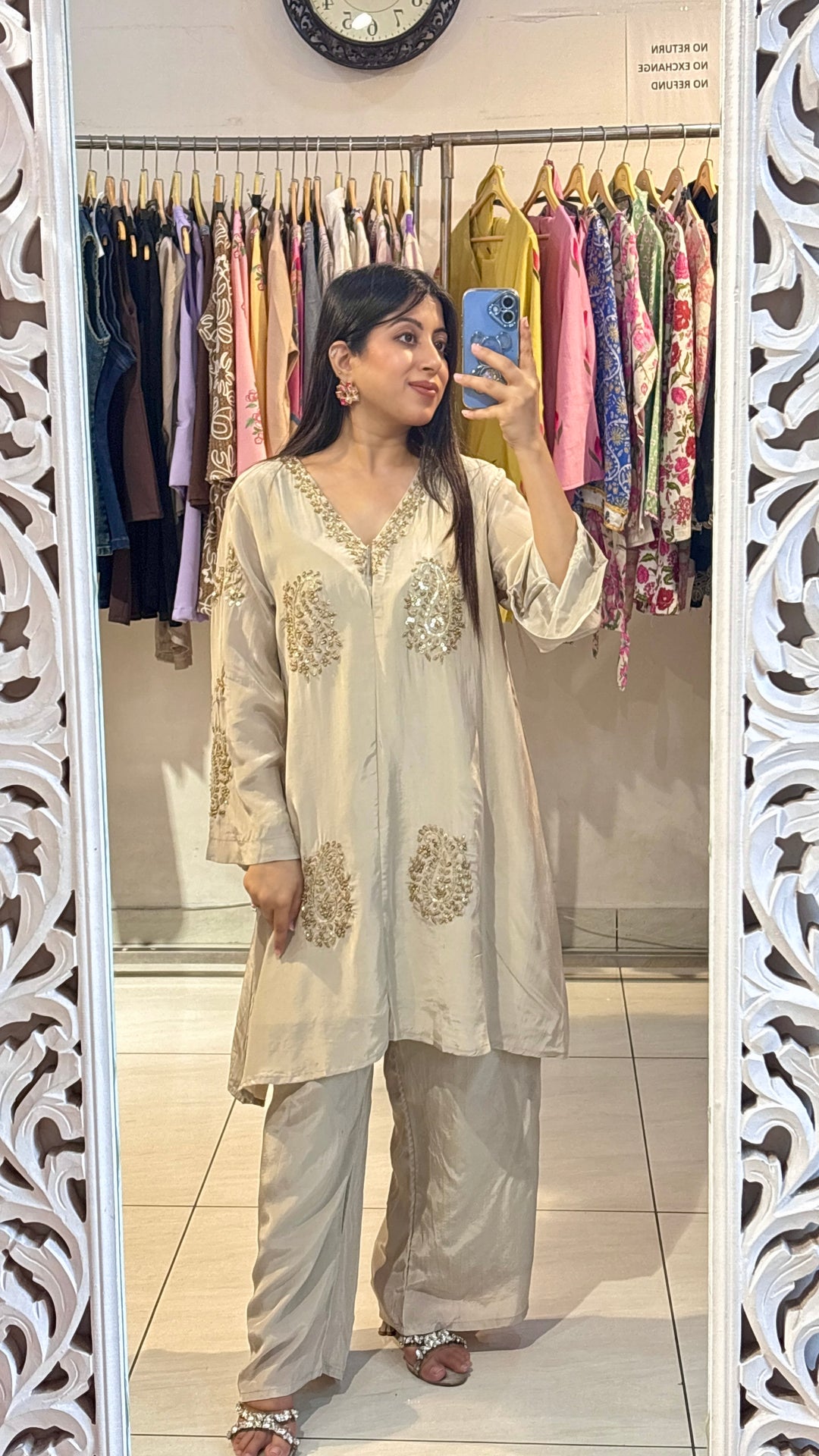 "kunava"-EMBELLISHED TWO PIECE SET