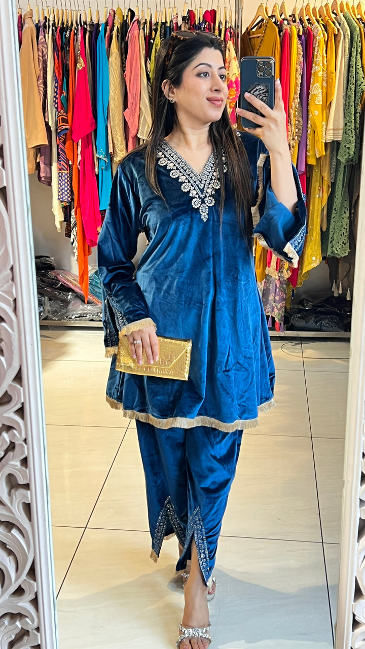 "ABBY"-VELVET WINTER CUTWORK CO-ORD