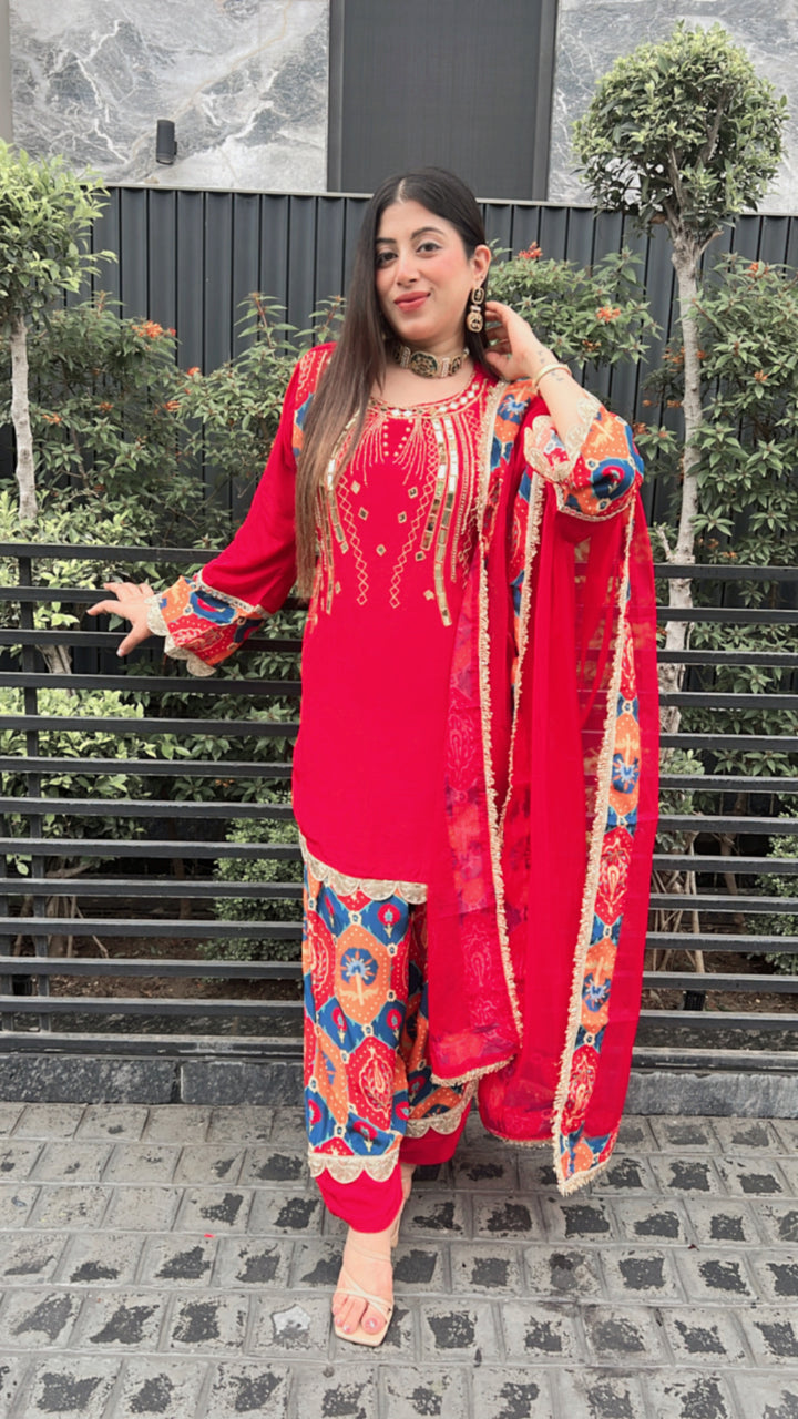 Farshi Salwar Handwork Festive Suit
