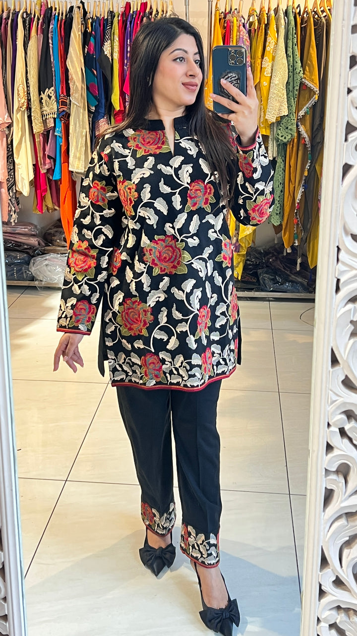 "KANGNA"-FLORAL EMBROIDERY WINTER CO-ORD